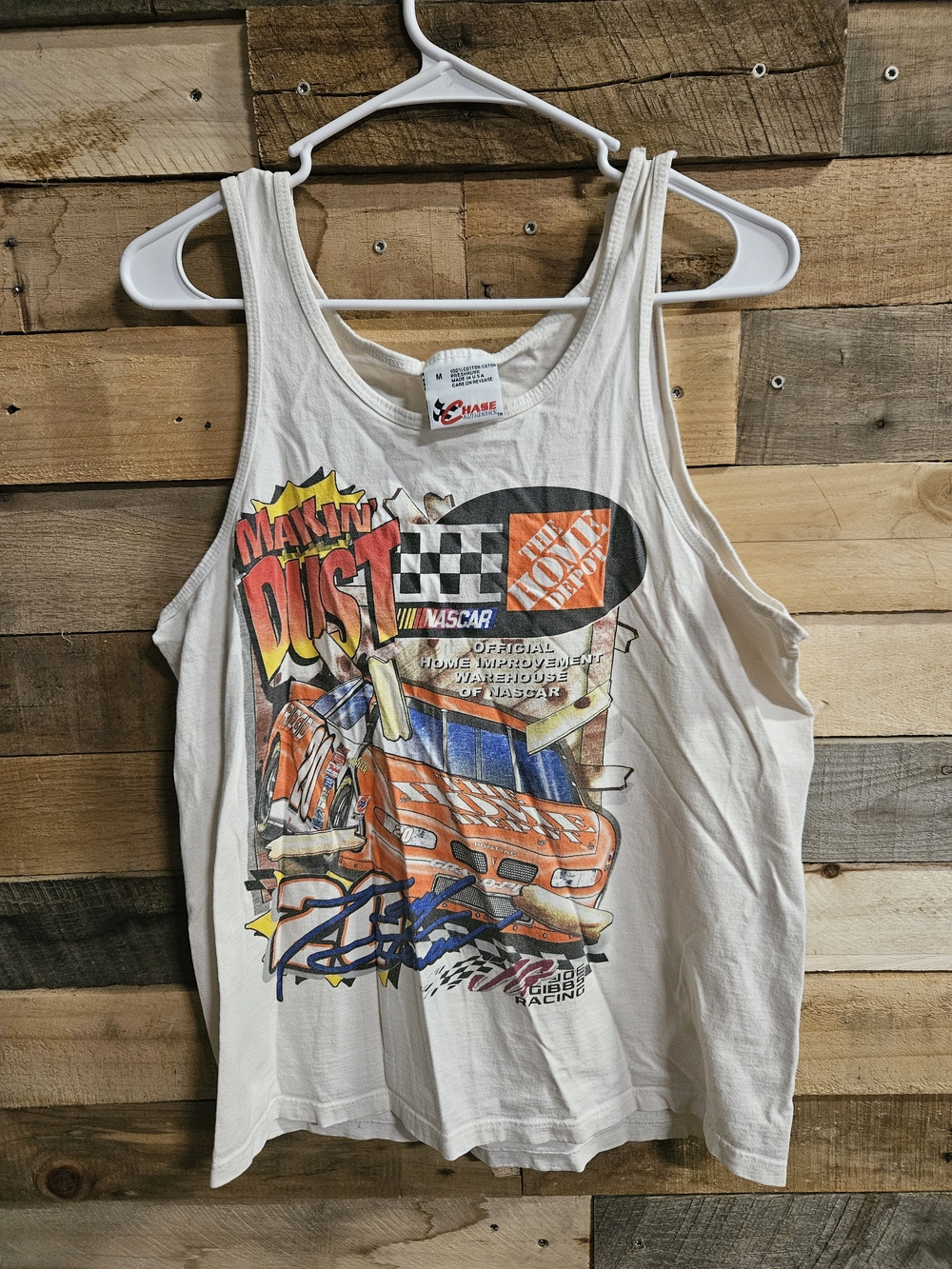 Vintage Tony Stewart Tank Top Mens Medium White Chase NASCAR 1999 Home Depot